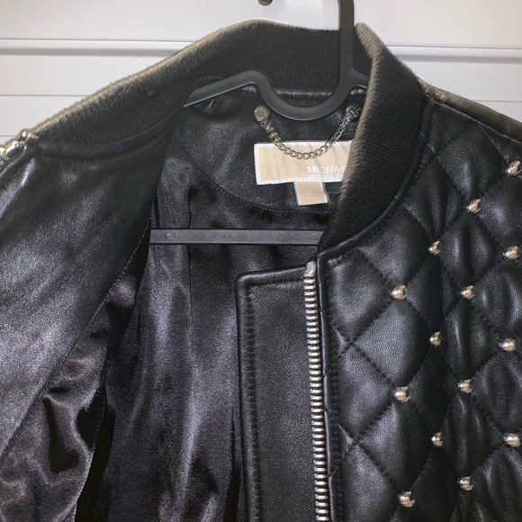 Quilted Studded Leather Bomber - Picture 8 of 8